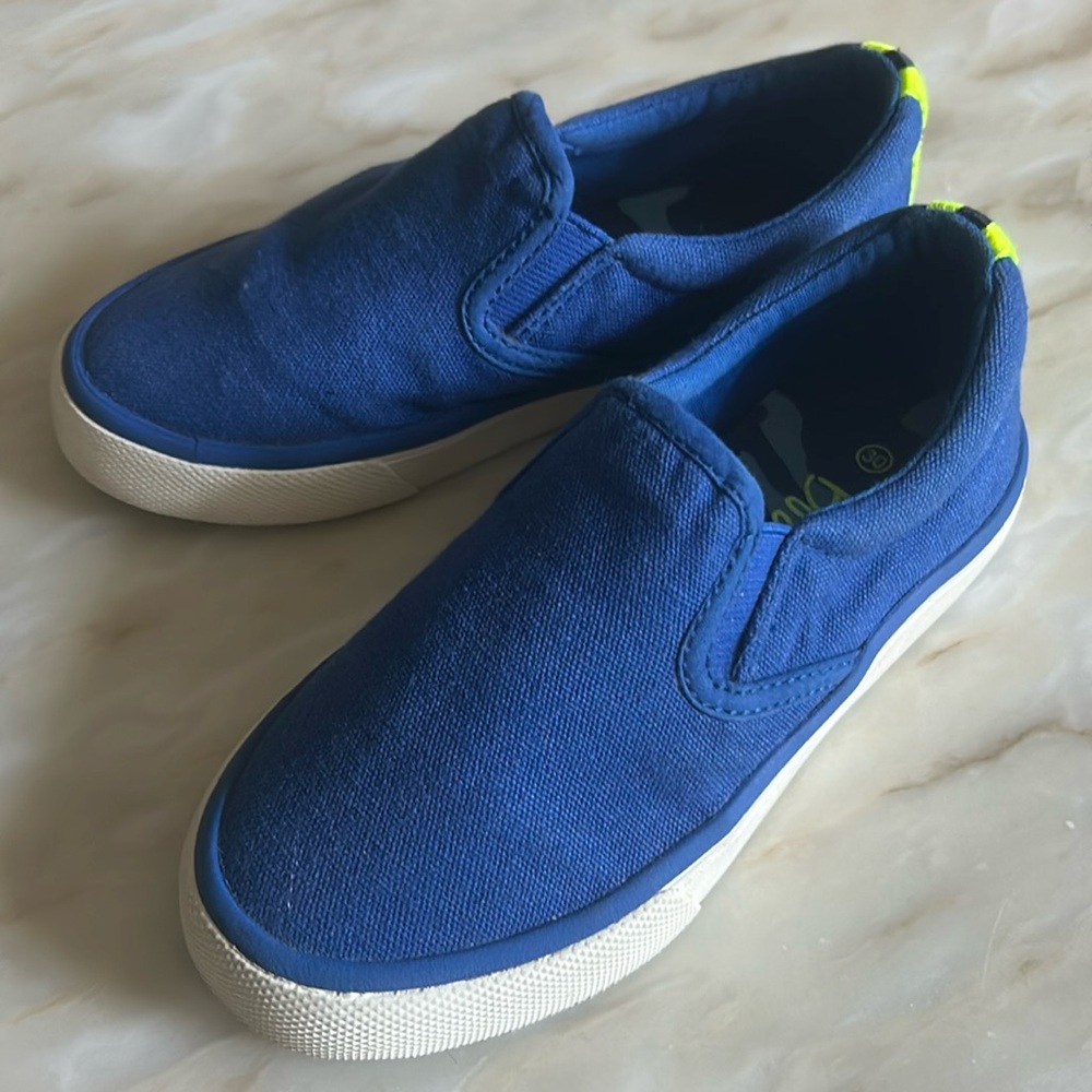 Boden Boys Blue Canvas Slip-On Sneakers Size 12 (30)